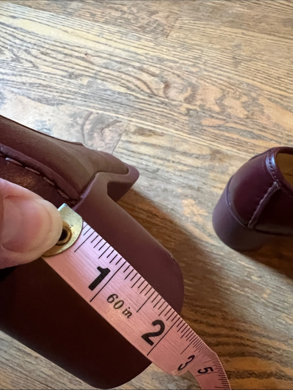 Camper Women's Burgundy Leather Chunky Block Heel Loafers size 9 - Picture 9 of 11